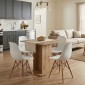 Σετ τραπεζαρία 5τμχ Allos - Nova Megapap χρώμα sapphire oak - λευκό 75x75x77εκ.