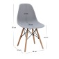 Σετ τραπεζαρία 5τμχ Allos - Nova Megapap χρώμα sapphire oak - γκρι 75x75x77εκ.