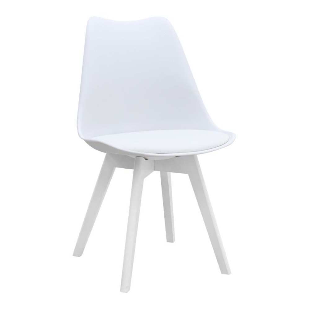 Σετ τραπεζαρία 5τμχ Allos - Viva Megapap χρώμα sapphire oak - λευκό 75x75x77εκ.
