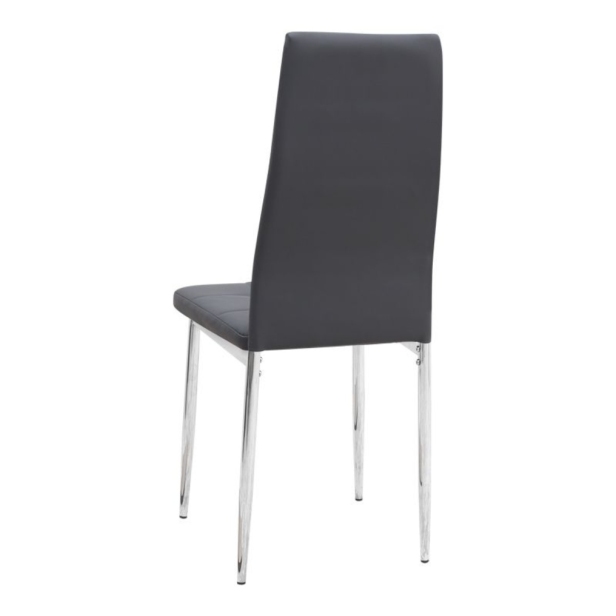 Σετ τραπεζαρία 5τμχ Allos - Rosa Megapap χρώμα sapphire oak - γκρι/χρωμίου πόδι 75x75x77εκ.
