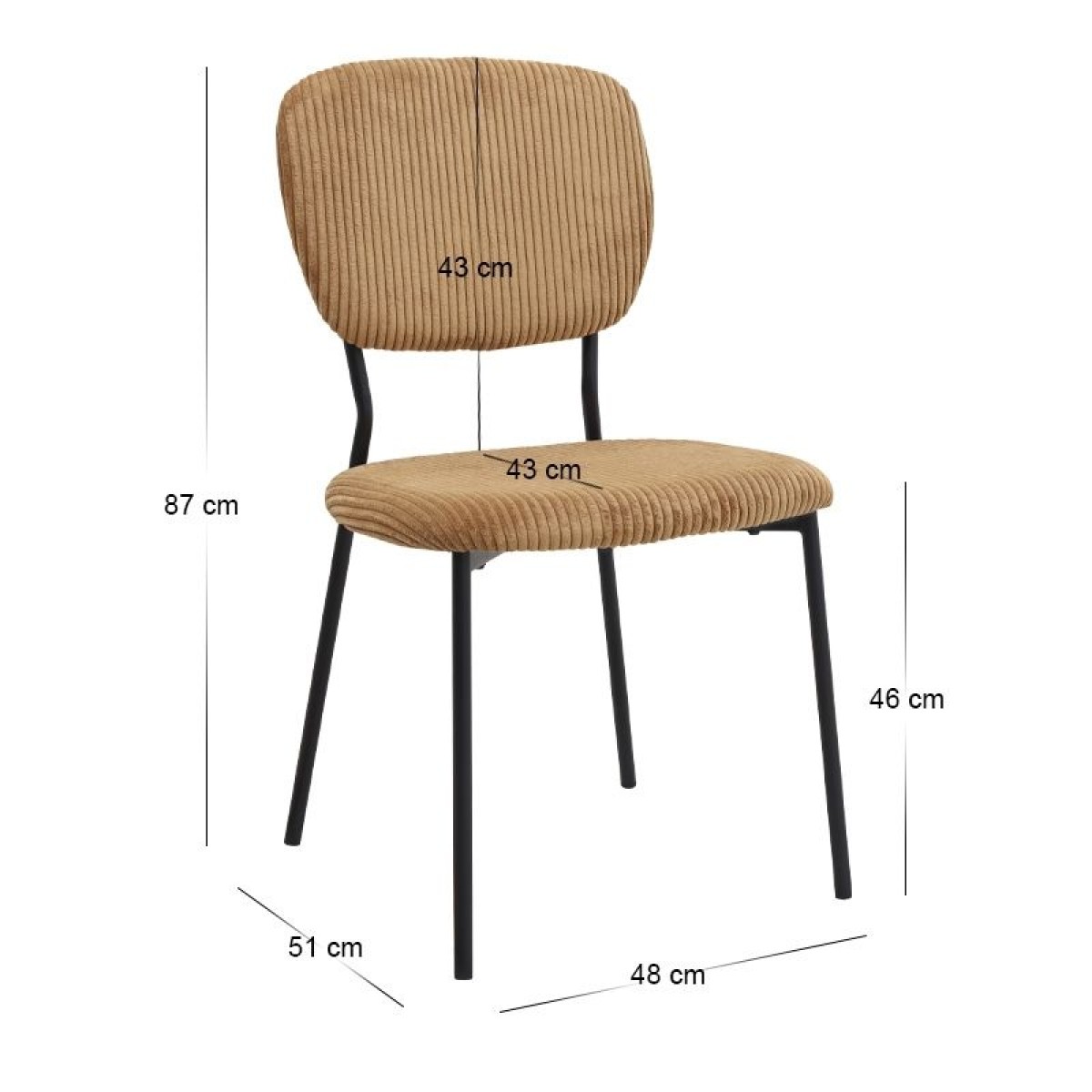 Σετ τραπεζαρία 5τμχ Allos - Kevin Megapap χρώμα sapphire oak - μουσταρδί 75x75x77εκ.