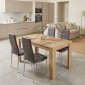 Σετ τραπεζαρία 5τμχ Darlen - Rosa Megapap χρώμα sapphire oak - καφέ/χρωμίου πόδι 125x72x74εκ.