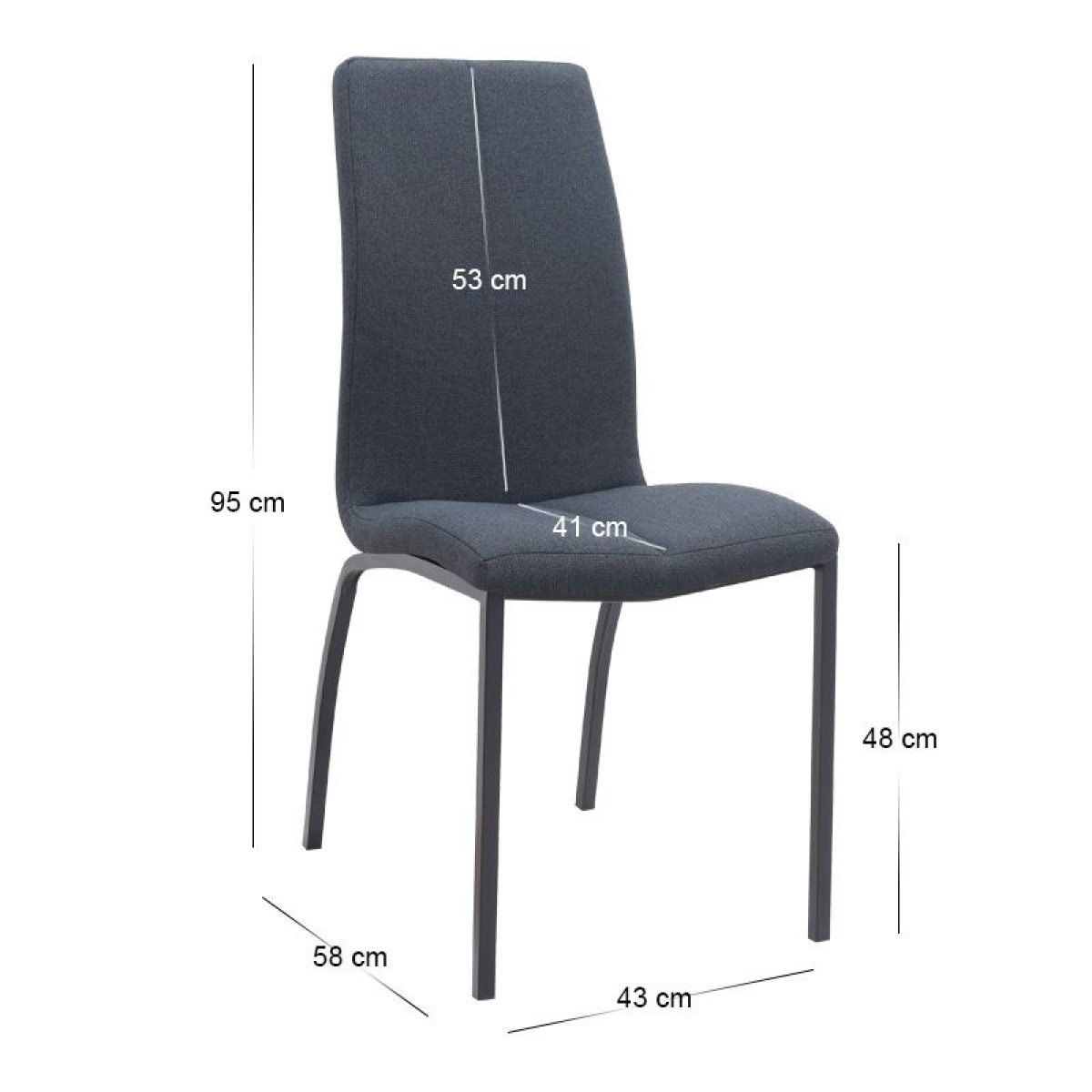 Σετ τραπεζαρία 5τμχ Darlen - Fina Megapap χρώμα sapphire oak - ανθρακί 125x72x74εκ.