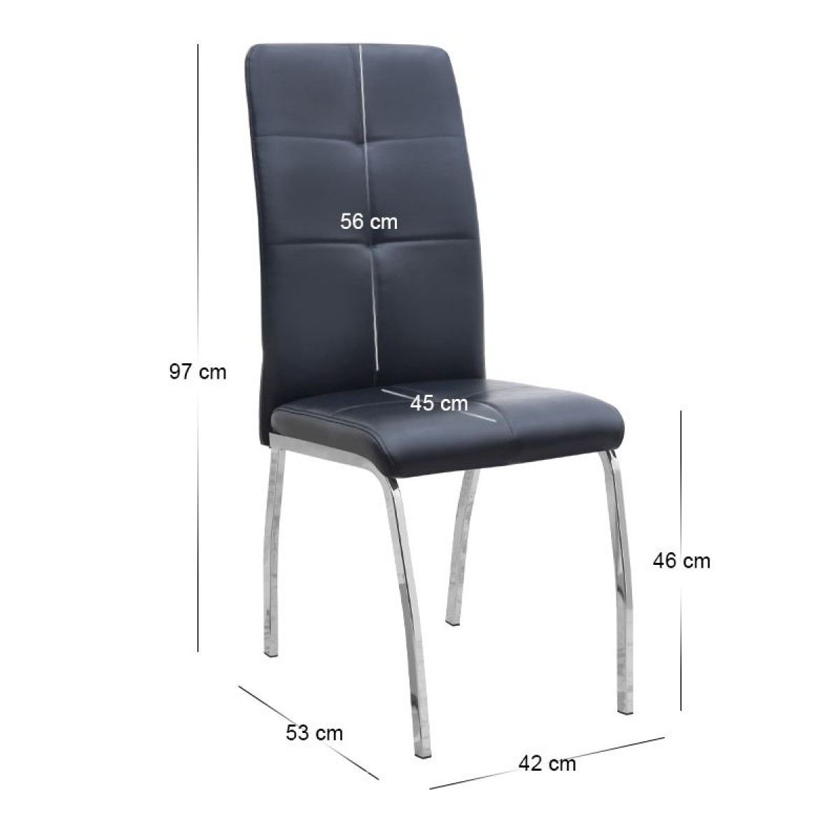 Σετ τραπεζαρία 5τμχ Darlen - Alma Megapap χρώμα λευκό - μαύρο 125x72x74εκ.