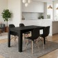 Σετ τραπεζαρία 5τμχ Darlen - Nova Megapap χρώμα sencron black - μαύρο 125x72x74εκ.