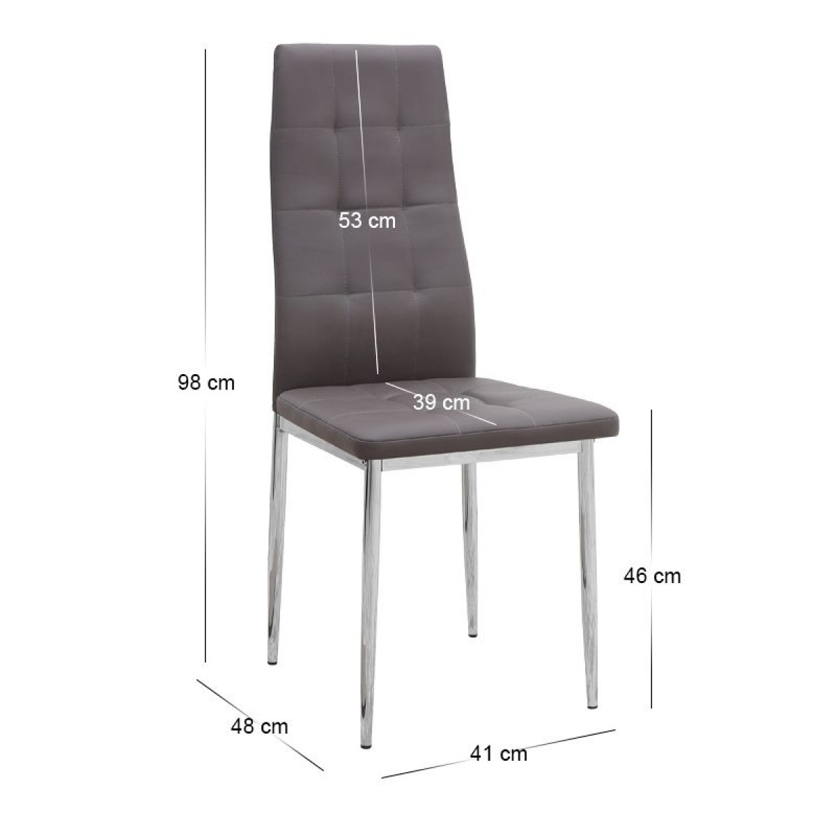 Σετ τραπεζαρία 5τμχ Darlen - Rosa Megapap χρώμα sencron black - καφέ/χρωμίου πόδι 125x72x74εκ.