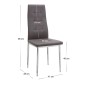 Σετ τραπεζαρία 5τμχ Darlen - Rosa Megapap χρώμα sencron black - καφέ/χρωμίου πόδι 125x72x74εκ.