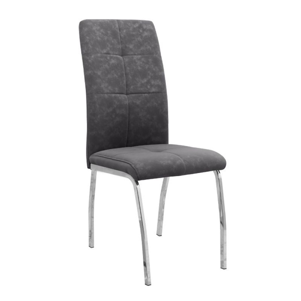 Σετ τραπεζαρία 5τμχ Darlen - Alma Megapap χρώμα sencron black - γκρι 125x72x74εκ.