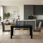 Σετ τραπεζαρία 5τμχ Darlen - Alma Megapap χρώμα sencron black - γκρι 125x72x74εκ.