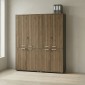 Ντουλάπα γραφείου με κλειδαριά επαγγελματική Venturo Megapap χρώμα ανθρακί - καρυδί 160x40x200εκ.