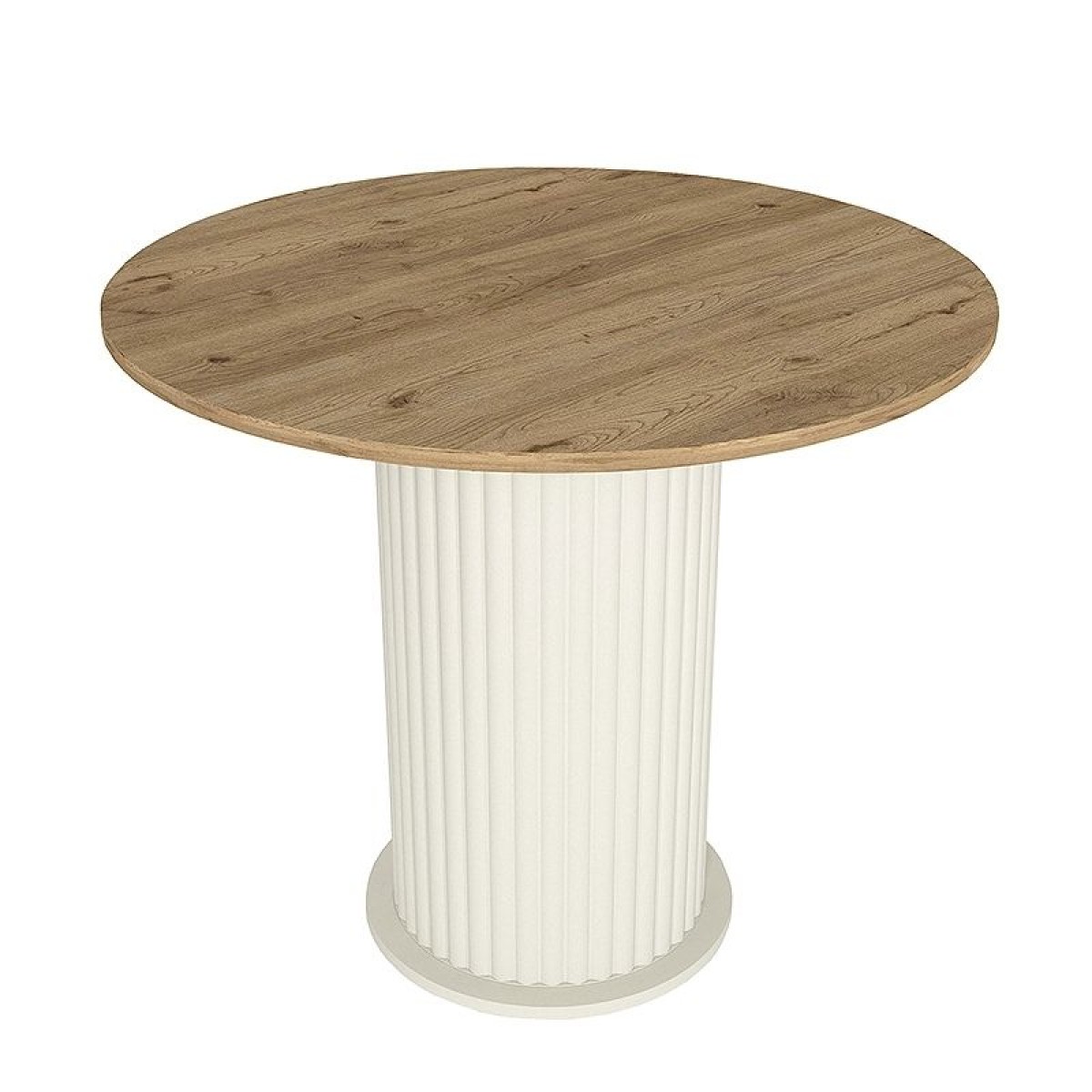 Σετ τραπεζαρία 5τμχ Bohema - Nova Megapap χρώμα ivory/sepet oak - μαύρο Ø90x77,7εκ.