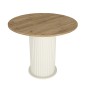 Σετ τραπεζαρία 5τμχ Bohema - Nova Megapap χρώμα ivory/sepet oak - μαύρο Ø90x77,7εκ.