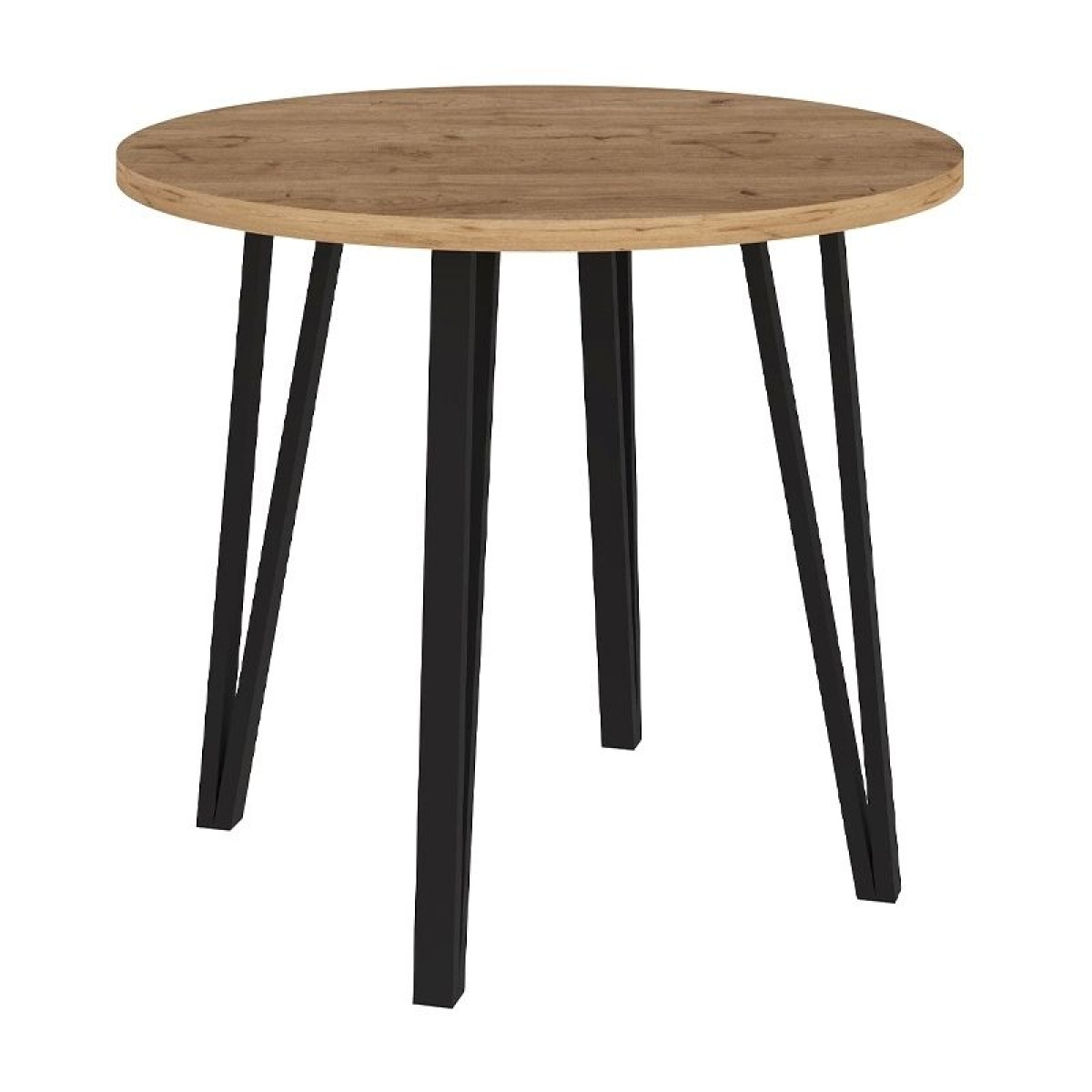 Σετ τραπεζαρία 5τμχ Xana - Viva Megapap χρώμα sepet oak - λευκό Ø90x77,5εκ.