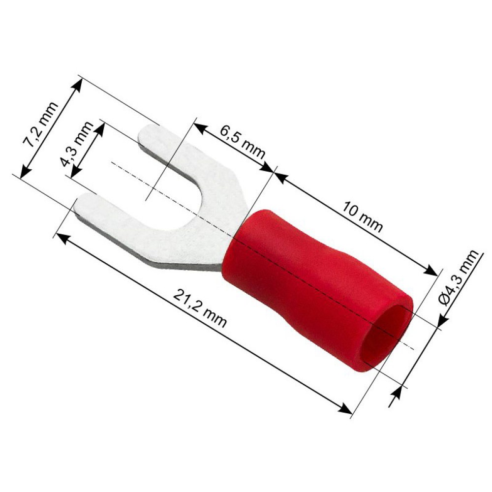Ακροδέκτης διχαλωτός 4.3mm 100τεμ