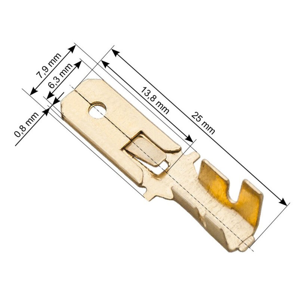 Ακροδέκτες χωρίς Μόνωση Αρσενικοί 6.3mm 100τμχ