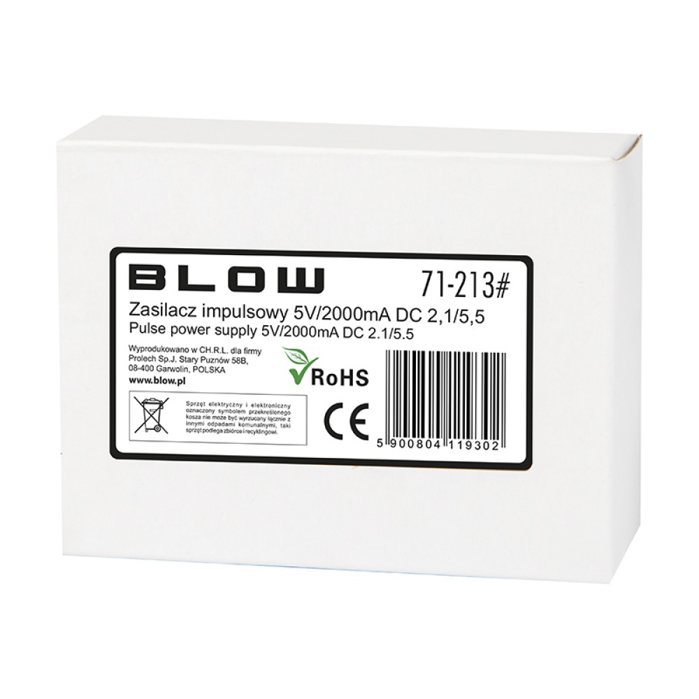 Τροφοδοτικό 5V 2000mA 2.1/5.5 BLOW