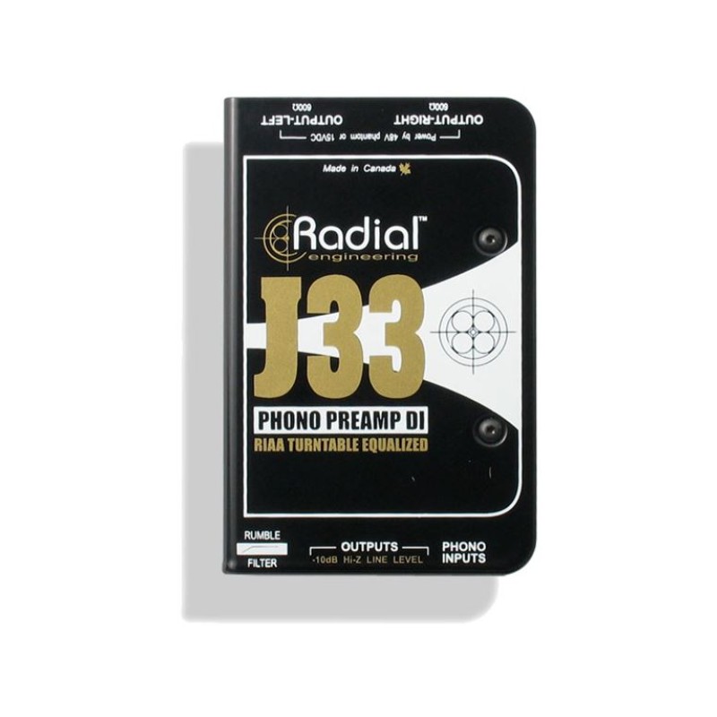 RADIAL J-33 Active DI Box Stereo and and RIAA Preamp