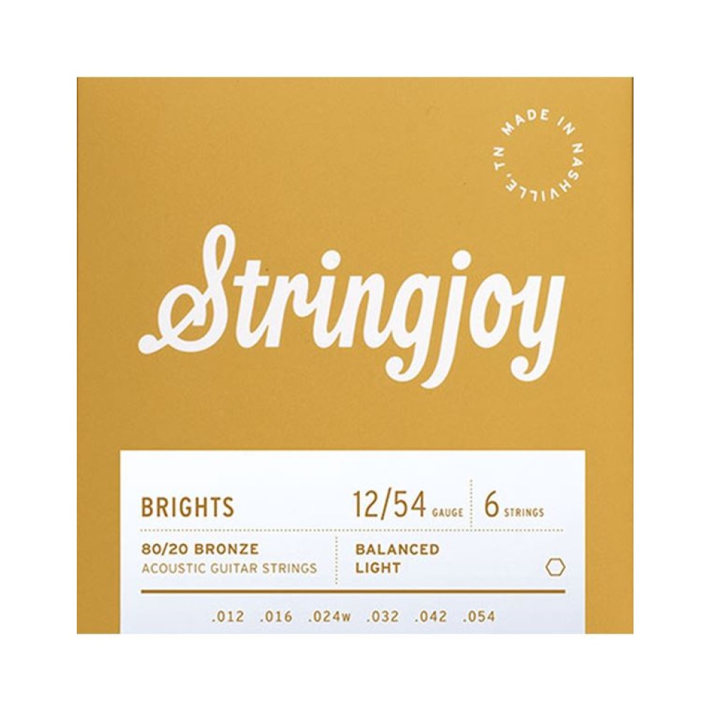 STRINGJOY SJ-BB1254 Brights 80/20 Bronze Χορδές Ακουστικής Κιθάρας (12-54)