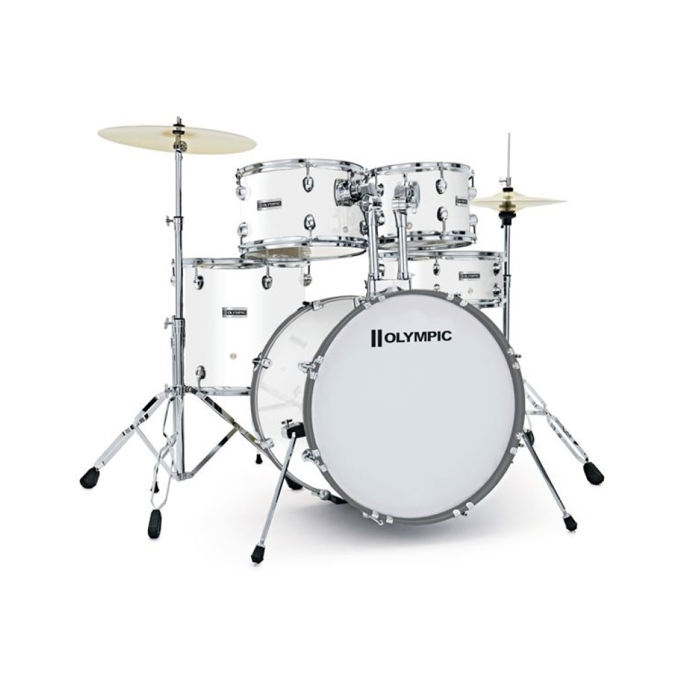PREMIER Olympic 20" Fusion Premium White Ακουστικό Drum Set με Πιατίνια