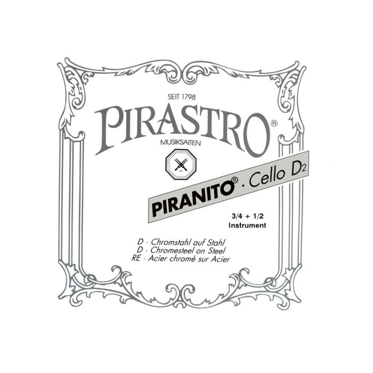 PIRASTRO Piranito Medium 635240 D Ball Steel Xορδή Tσέλου Pε 3/4 + 1/2