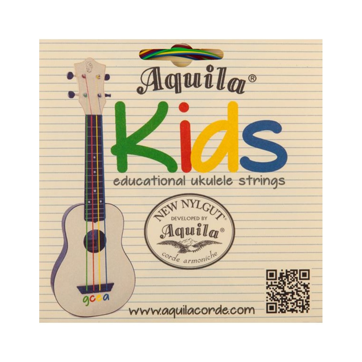AQUILA 138U Kids Multi Color  Σετ Χορδών για Ukulele Soprano, Concert και Τenor