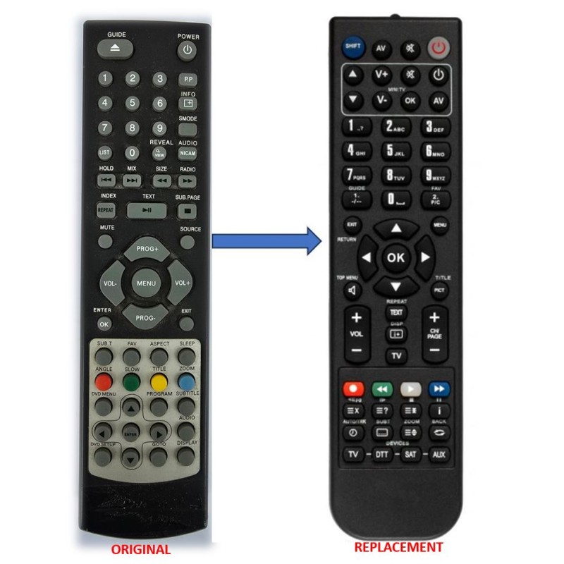 DENVER TFD-1912DVBT REPLACEMENT REMOTE CONTROL