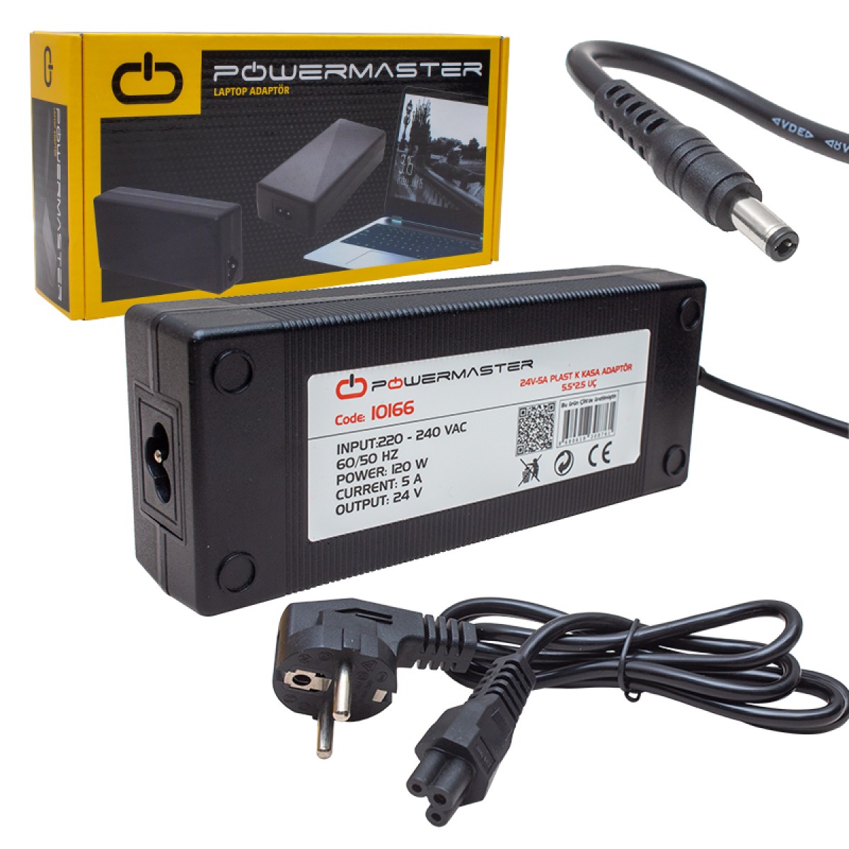 POWERMASTER PM-10166 24V 5A Τροφοδοτικό DC Adapter 5.5 x 2.5 mm