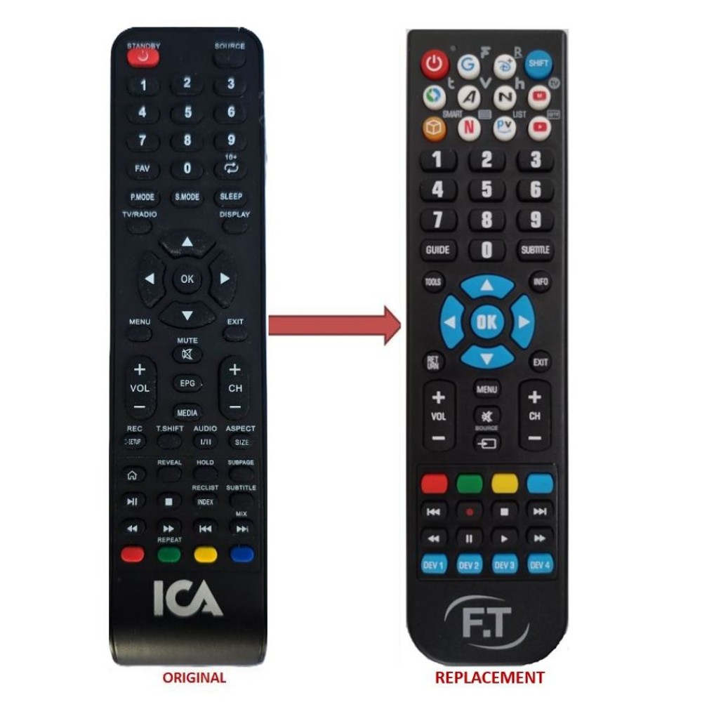 ICA LED TV REPLACEMENT REMOTE CONTROL