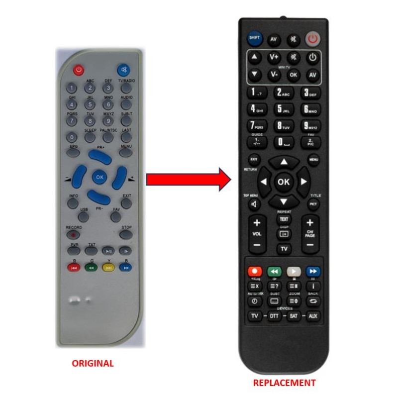 DVB-T SCART SD REPLACEMENT REMOTE CONTROL