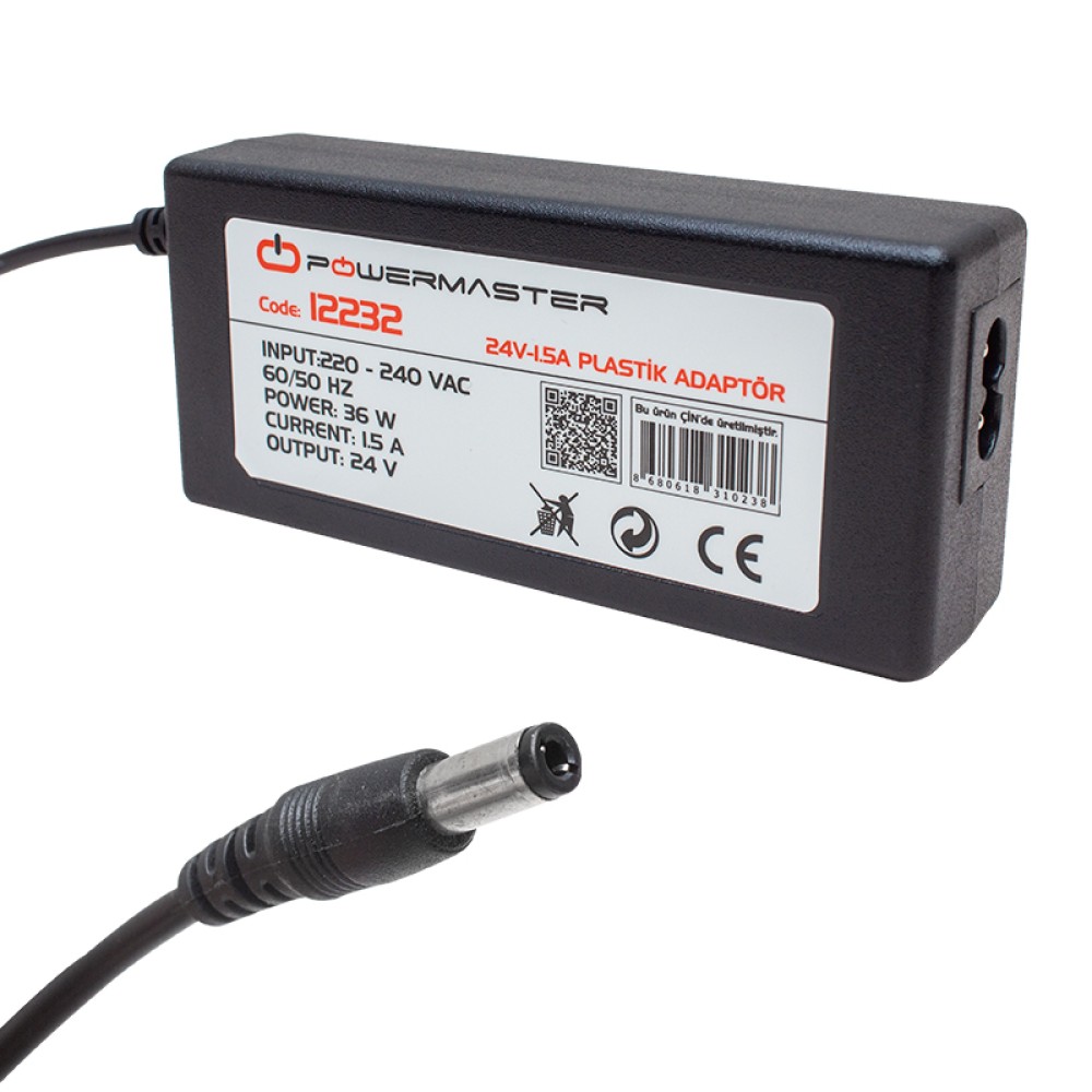 POWERMASTER PM-12232 24V/1.5A 5.5x2.5 Τροφοδοτικό