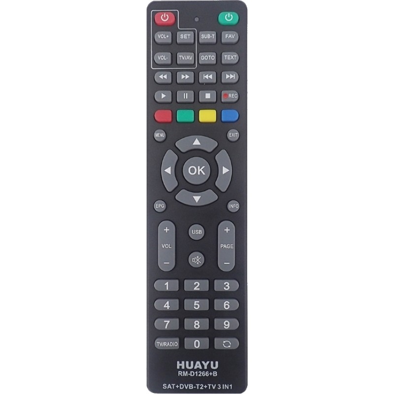 HUAYU RM-1266+B UNIVERSAL REMOTE CONTROL FOR DVB-T