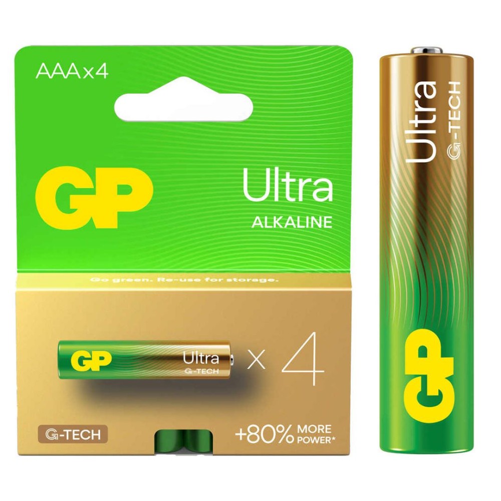 GP ULTRA ALKALINE BATTERY LR03 AAA BLISTER 4