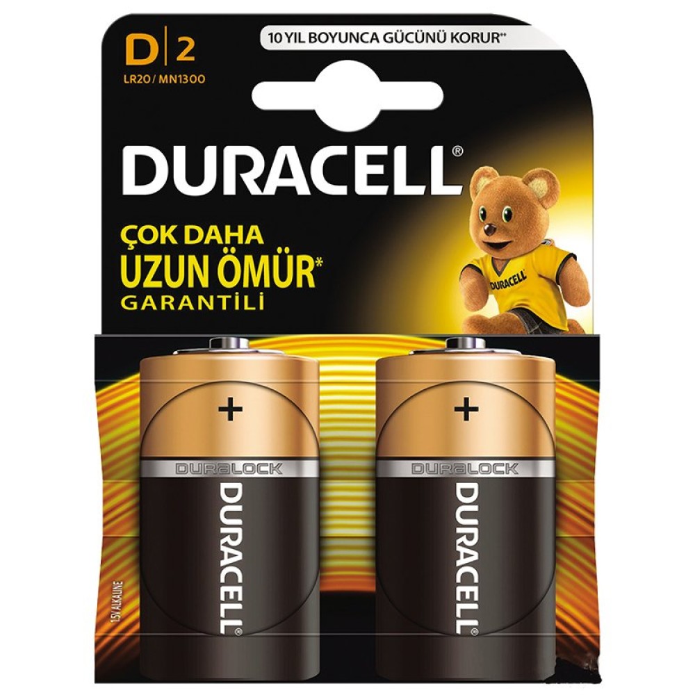 DURACELL ALKALINE BATTERY LR20 2pcs
