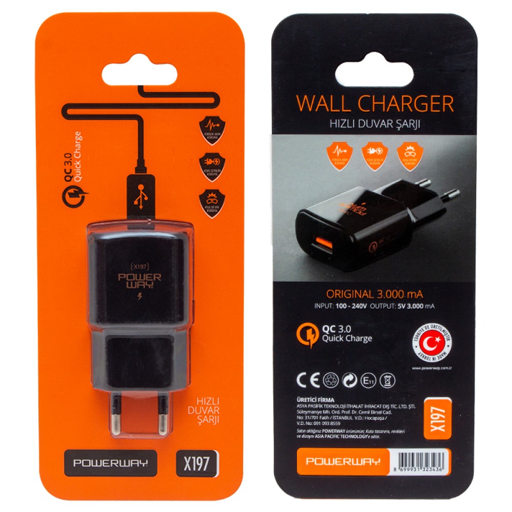 POWER WAY X-197 FAST CHARGER 3000mA