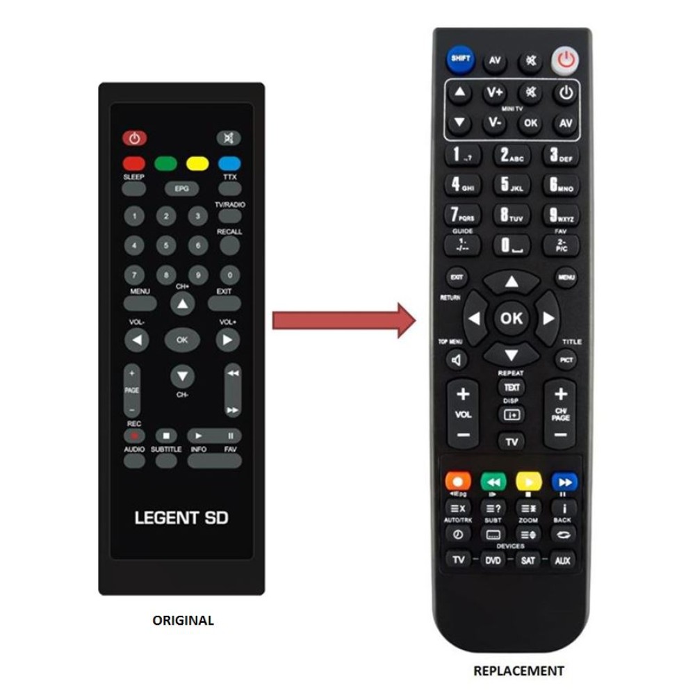 REPLACEMENT REMOTE CONTROL LEGENT SD LOR168