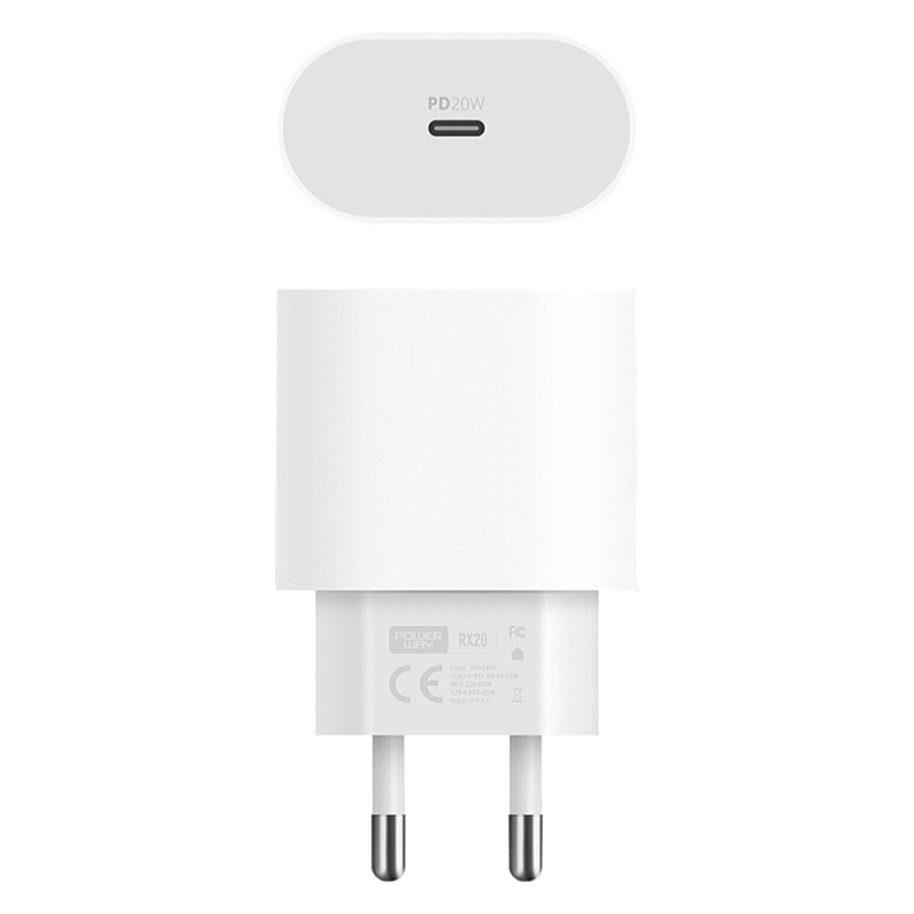 POWERWAY RX20 PD20W Type-C iPhone Charger Adapter