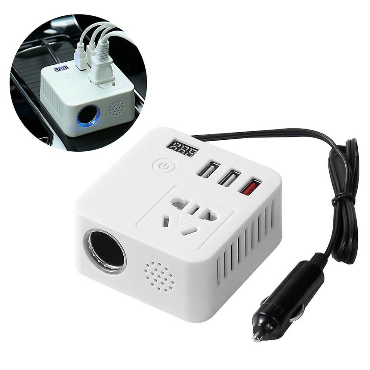 POERMASTER 22139 MULTI-FUNCTIONAL CAR INVERTER USB, 12/24V, 220V
