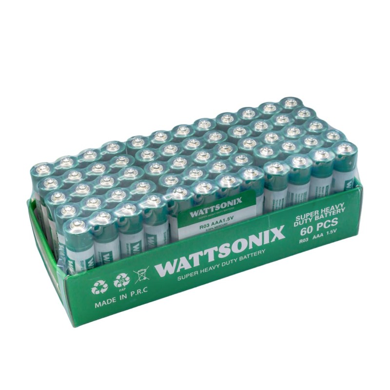 POWERMASTER WATTSONIX Zinc-Carbon Battery AAA R03 60PCS