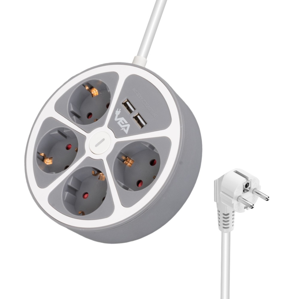 VEA VE-G604YU ΠΟΛΥΠΡΙΖΟ 4 ΘΕΣΕΩΝ ΜΕ ΔΙΑΚΟΠΤΗ & USB