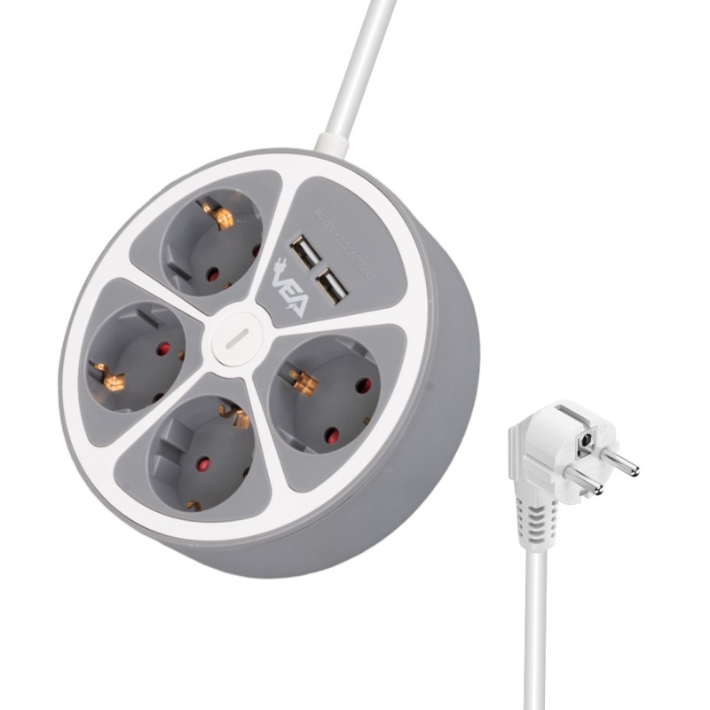 VEA VE-G604YU ΠΟΛΥΠΡΙΖΟ 4 ΘΕΣΕΩΝ ΜΕ ΔΙΑΚΟΠΤΗ & USB