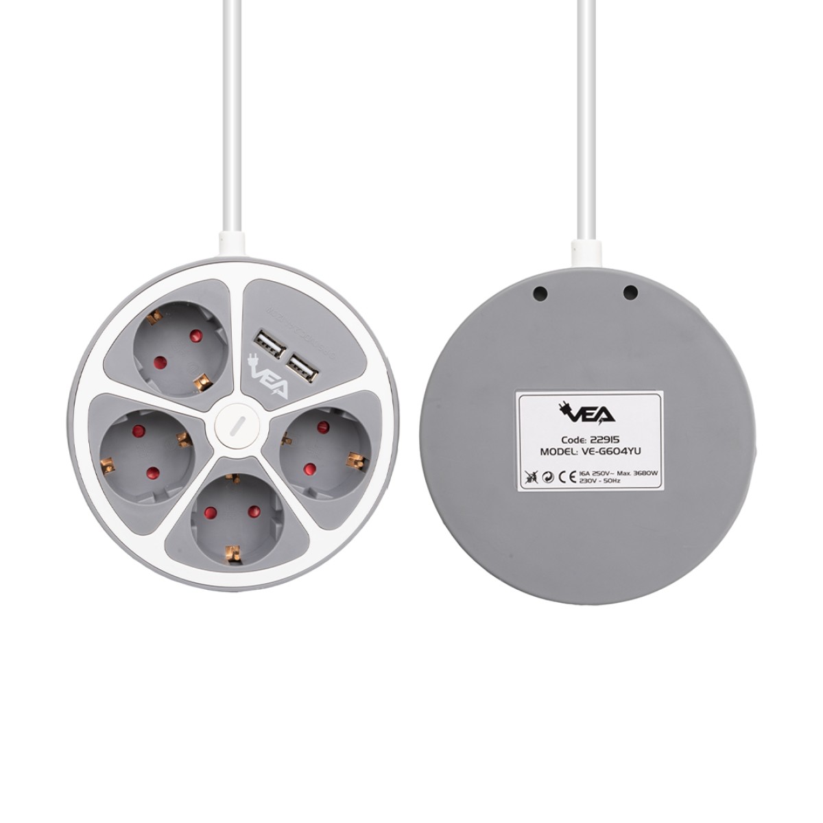 VEA VE-G604YU ΠΟΛΥΠΡΙΖΟ 4 ΘΕΣΕΩΝ ΜΕ ΔΙΑΚΟΠΤΗ & USB
