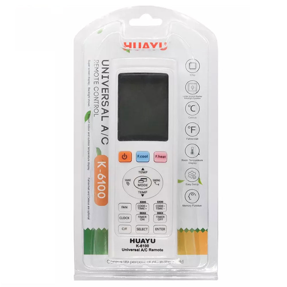 HUAYU KK-6100 UNIVERSAL REMOTE CONTROL FOR AIR CONDITION