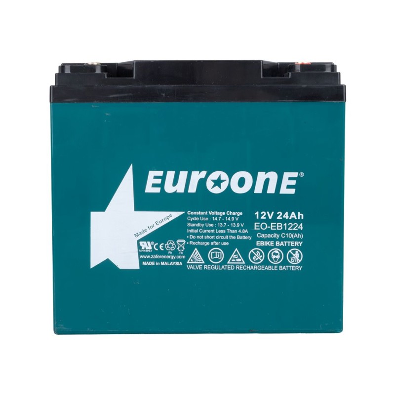 EUROONE EO-EB1224 12V 24Ah Rechargable Battery for Electric Bikes