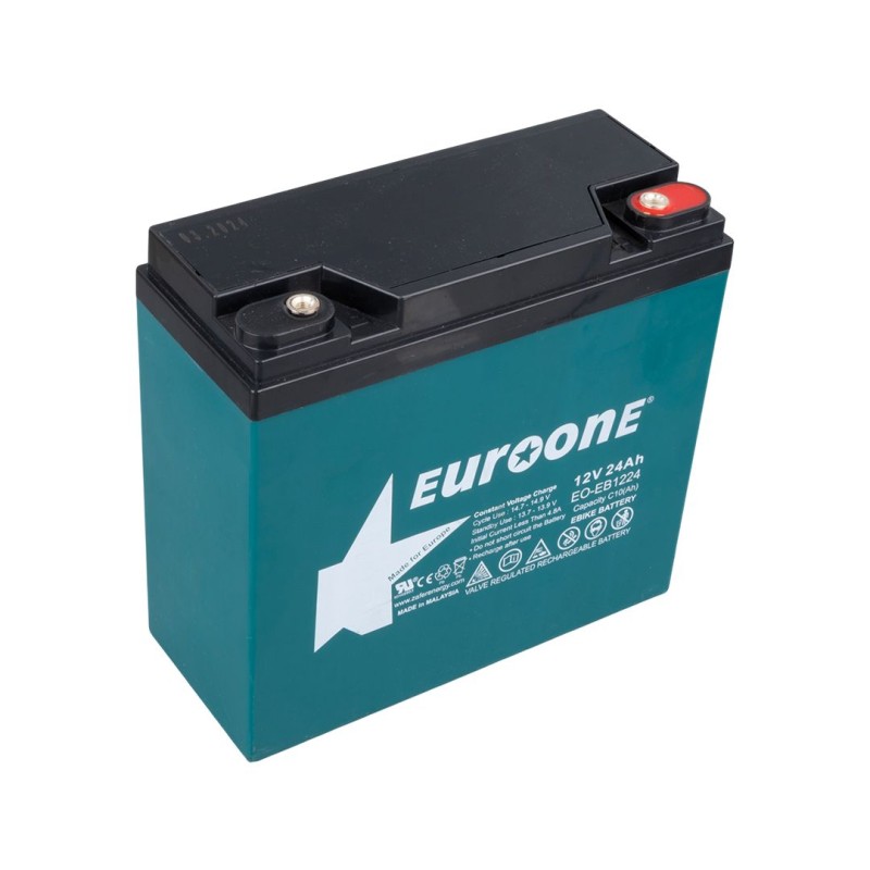 EUROONE EO-EB1224 12V 24Ah Rechargable Battery for Electric Bikes