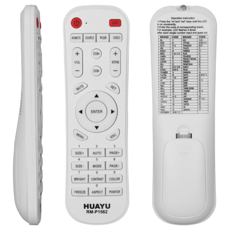 HUAYU RM-P1562 UNIVERSAL PROJECTOR REMOTE CONTROL