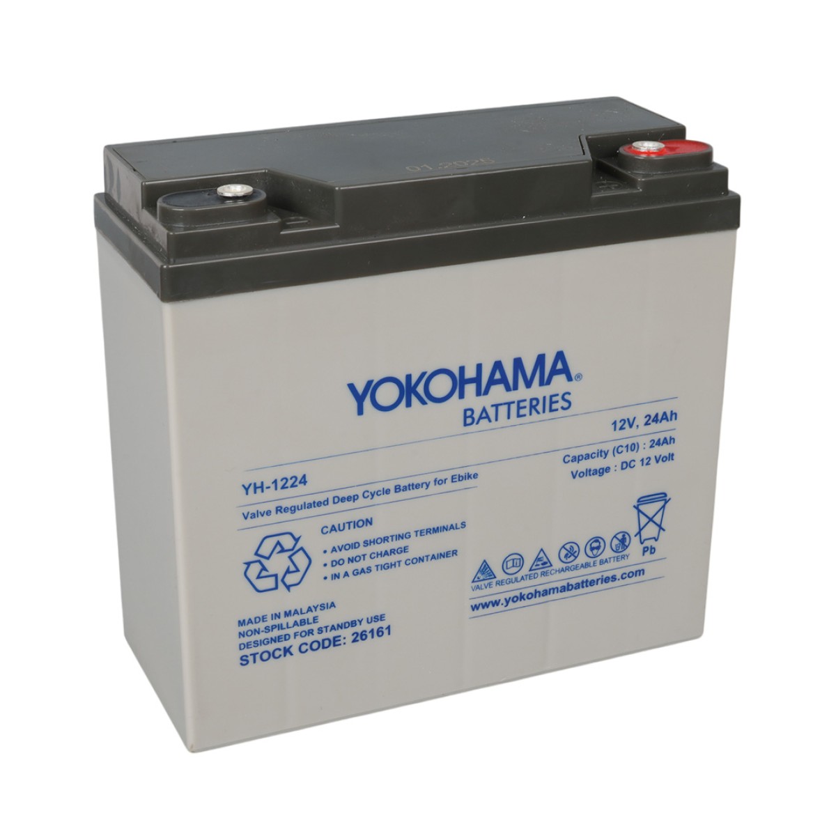ORBUS 6DZM-24 12V 24Ah Επαναφορτιζόμενη Μπαταρία για Ηλεκτρικά Ποδήλατα