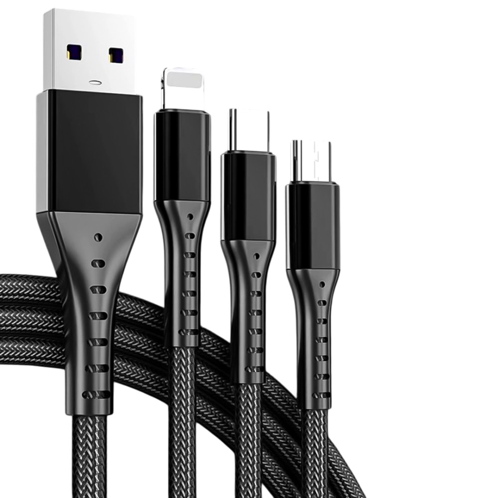 POWERMASTER UNIVERSAL CHARGE CABLE 3 IN 1 FOR IPHONE & ANDROID