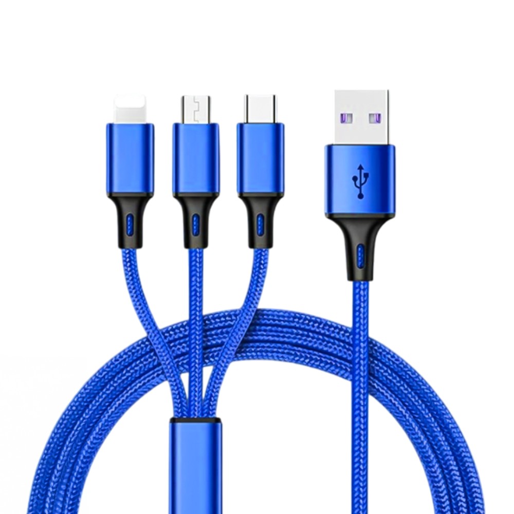 POWERMASTER UNIVERSAL CHARGE CABLE 3 IN 1 FOR IPHONE & ANDROID