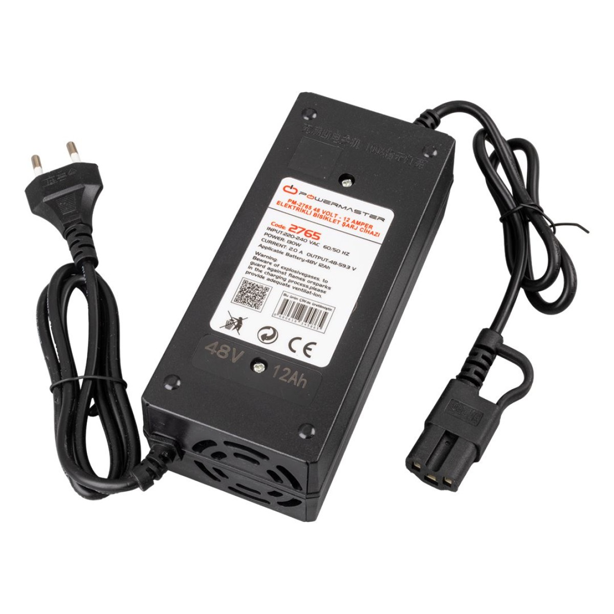 POWERMASTER PM-2765 48V/12Ah Φορτιστής Ηλεκτρικού Ποδηλάτου