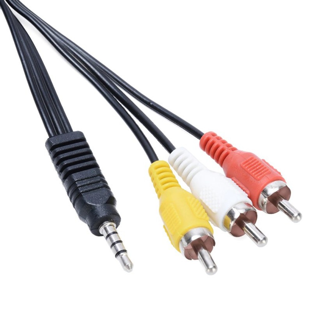 AV Cable 3.5 mm Jack to 3 RCA Audio Video Short Jack